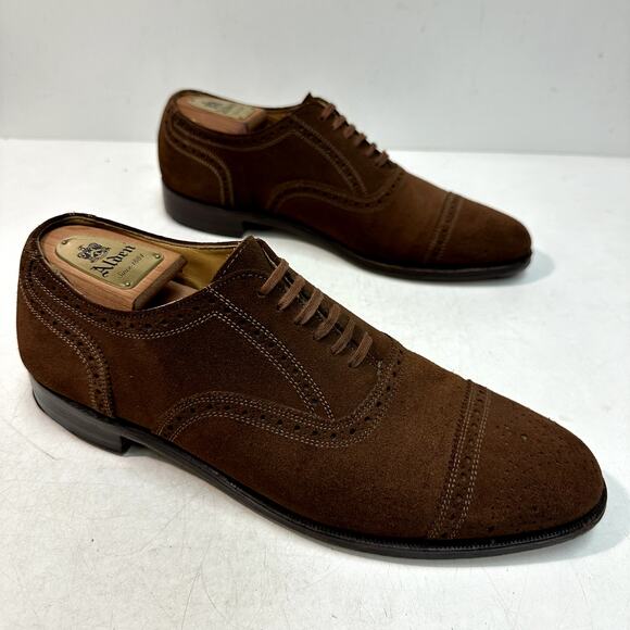 NEW HEELS Polo Ralph Lauren Bench Made Brown Suede Oxford Brogue USA 10.5 C main image 7